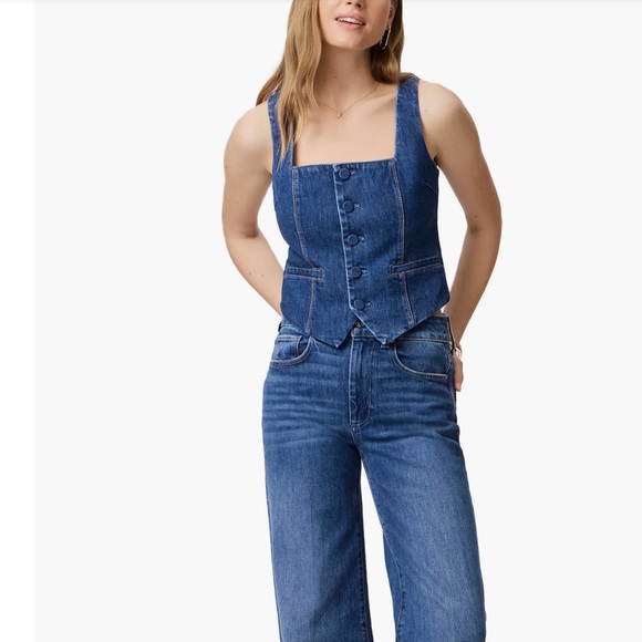 PAIGE Women's Irene Button Front Denim Top NEW - Picture 3 of 5